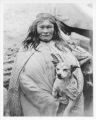 Lorenza, a Patagonian woman, and her dog, Kak