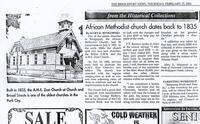 African Methodist Church dates back to 1835