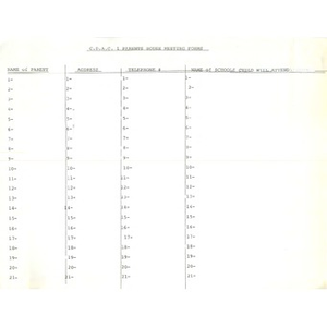 C.D.A.C. I parents house meeting forms.