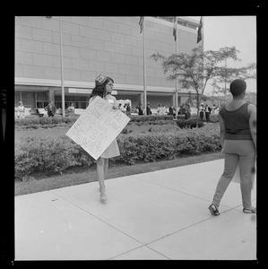 Philadelphia NAACP members picketing outside the 58th annual Boston convention