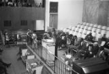 Ralph Abernathy speaking to an audience in a large, modern church building, probably in Birmingham, Alabama.