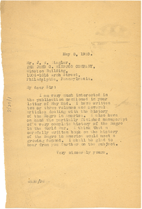 Letter from W. E. B. Du Bois to John C. Winston Company