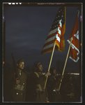 Color guard of Negro engineers, Ft. Belvoir(?), [Va.]