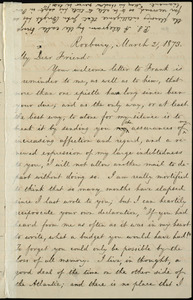 Letter from William Lloyd Garrison, Roxbury, [Mass.], to Elizabeth Pease Nichol, March 2, 1873