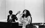 Association of Black Social Workers event participant performing, Los Angeles, 1982