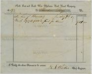 Receipt for hire of slave, North East and South West Railroad Company, Alabama, for work by Theodore Dent, April 6, 1859