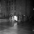 Demonstrators in the rain at a voter registration rally outside the Jefferson County courthouse in Birmingham, Alabama.