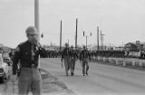 Alabama state troopers waiting for civil rights marchers on the south side of the Edmund Pettus Bridge in Selma, Alabama, on Turnaround Tuesday.