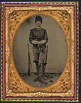 [Unidentified soldier in Union uniform with Sharps rifle and cavalry sword]