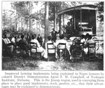 Improved farming implements being explained to Negro farmers by colored District Demonstration Agent T.M. Campbell, of Tuskegee Institute, Alabama