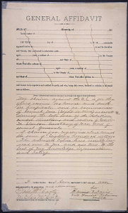 General Affidavit of Harriet Tubman Relating to Her Claim for a Pension