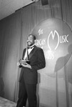 Marvin Gaye with his AMA award, Los Angeles, 1983