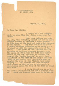 Letter from W. E. B. Du Bois to Charles H. Studin