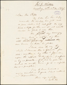 Letter from John Greenleaf Whittier, Amesbury, [Massachusetts], to Amos Augustus Phelps, 1837 [September] 19