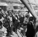 Marchers preparing to line up on Sylvan Street in downtown Selma, Alabama, before the start of the Selma to Montgomery March.