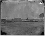 [Cedar Level, Va. Commissary depot with supply train wagons]