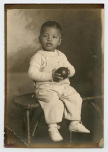 Portrait of a Young African-American Boy With a Ball