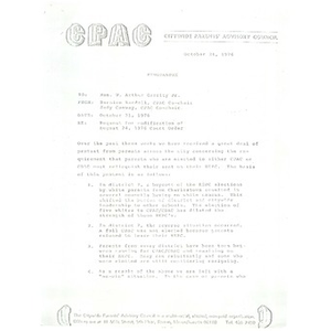 Memo, request for modification of August 24, 1976 court order.