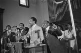 Jesse Jackson speaking at Brown Chapel AME Church in Selma, Alabama, during the 20th anniversary commemoration of the Selma to Montgomery March.