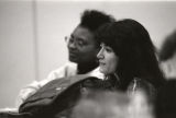 Two women listen to a lecture at the Law School, 1994