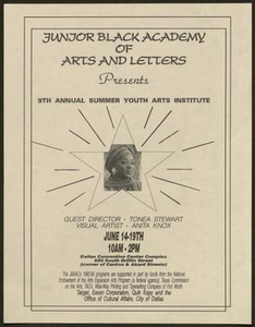 Flyer: 9th Annual Summer Youth Arts Institute