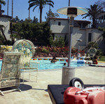 Guests in the pool at Berry Gordy's house party, Los Angeles