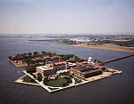 Aerial view of Ellis Island immigration station, Jersey City, New Jersey
