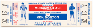 Ticket to a championship boxing match between Muhammad Ali and Ken Norton