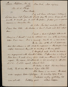 Letter from Lewis Tappan, New York, to Amos Augustus Phelps, 1844 November 19