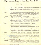 Negro League baseball contract