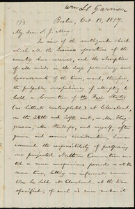 Letter from William Lloyd Garrison, Boston, [Mass.], to Samuel Joseph May, Oct. 18, 1857