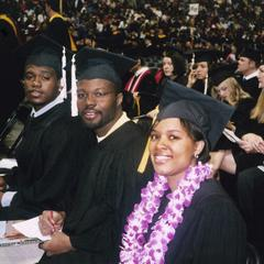 Three students at graduation in 2004