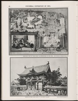 Bird's-eye view of the "Fair Japan" as reproduced on the pike. / Temple of Kiko, main gate to "Japanese Village"