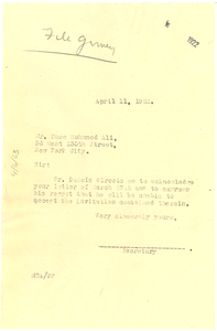 Letter from Madeline G. Allison to Duse Mohamed Ali