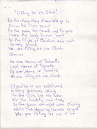 "Lifting As We Climb," Hymn Lyrics