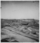 [Atlanta, Ga. Railroad depot and yard; Trout House and Masonic Hall in background]