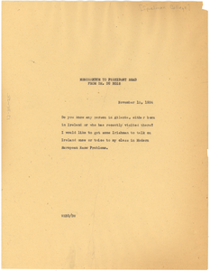 Memorandum from W. E. B. Du Bois to President Read