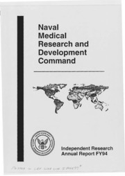 Thumbnail for Naval Medical Research and Development Command Independent Research Annual Report FY94