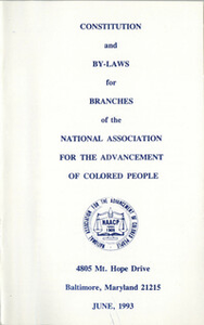 Constitution and By-Laws for Branches of the NAACP, June 1993