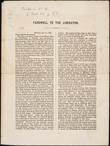 Thumbnail for Letter from William Cooper Nell, Boston, [Massachusetts], to William Lloyd Garrison, 1865 Oct[ober] 21