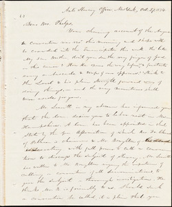 Letter from Elizur Wright, New York, to Amos Augustus Phelps, 1834 Oct[ober] 27