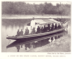 A Chief in his state canoe, Bonny River, Niger Delta