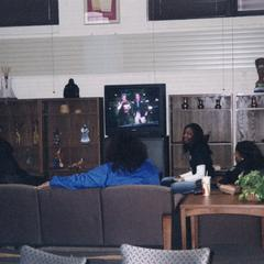 Students watching television