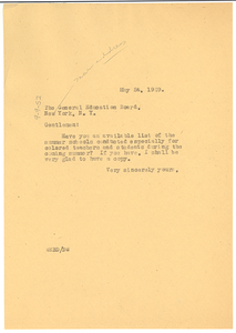 Letter from W. E. B. Du Bois to General Education Board