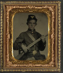 [Unidentified young soldier in Union uniform with rifle musket]