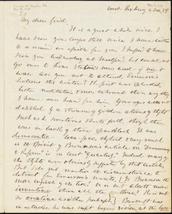 Letter from Theodore Parker, West Roxbury, [Massachusetts], to Convers Francis, 1839 Dec[ember] 6