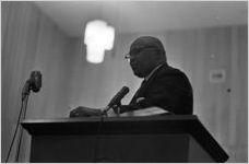 Martin Luther King, Sr., speaking to an audience at Holt Street Baptist Church in Montgomery, Alabama.