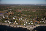 An October 2017 aerial view of a portion of the New Hampshire coastline, the shortest (18 miles) of any state, near Rye, below Portsmouth