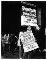 NAACP Youth Council demonstration of Milwaukee Eagles Club, James Groppi right, 1966