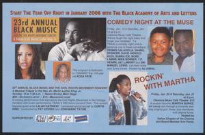 Flyer: Start the Year Off Right in January 2006 at the Black Academy of Arts and Letters